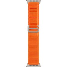 Case Street  Apple Watch 4 5 42MM Kordon Ayarlanabilir Kumaş HS06 Turuncu