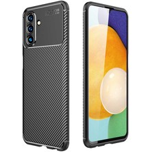 Smcase Samsung Galaxy A04S Kılıf Negro Karbon Kamera Korumalı Silikon Lüx+Nano Siyah