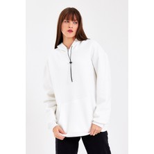3 Iplik Oversize Kapşonlu Sweatshirt