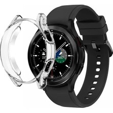 Basias Samsung Galaxy Watch 4 Classic (42MM) 360 Derece Full Uyumlu Önü Açık Silikon Kasa Koruyucu
