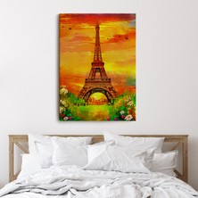 Dünyatablo Eyfel Kulesi Yağlıboya Görünüm Dekoratif Kanvas Duvar Tablosu