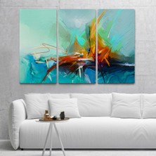 Aydın Ticaret Çağdaş Sanat Soyut Yağlıboya Görünüm Dekoratif Tablo  ( Üç Parça )