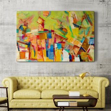 Dünyatablo Soyut Yaglıboya Görünüm Dekoratif Kanvas Tablo ( Üç Parça )