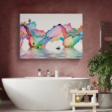 Dünyatablo Soyut Mürekkep Sanatı Dekoratif Kanvas Duvar Tablosu ( Tek Parça )