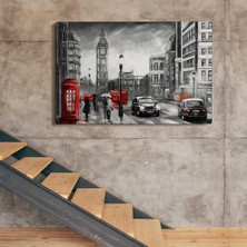 Dünyatablo Ingiltere Londra Yağlıboya Görünüm Dekoratif Tablo ( Tek Parça )
