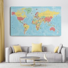 Dünyatablo Dünya Haritası  Dekoratif Kanvas Tablo 1080 ( Tek Parça )