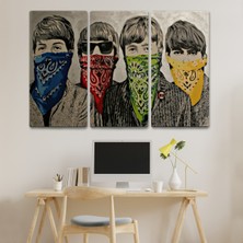 Aydın Ticaret Bansky'nin Bandanalı Beatles Çocuklar Isimli Çalışması Kanvas Tablo ( Tek Parça  )