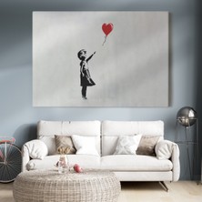 Dünyatablo Banksy Kırmızı Balonu Uçup Giden Kız Kanvas Tablosu