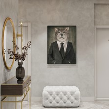 Dünyatablo Köpek Kafalı Insan Kanvas Tablo