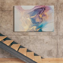 Dünyatablo Mürekkep ve Alkol Elementleri ile Mermer Deseni Verilmiş Kanvas Tablo ( Tek Parça  )