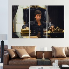 Dünyatablo Scarface Alpacino Italyan Mafya Kanvas Tablo ( Üç Parça )