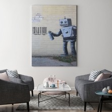 Dünyatablo Banksy Graffiti Yapan Robot Kanvas Tablo