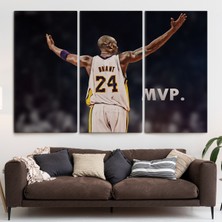 Dünyatablo Kobe Bryant Los Angeles Lakers Kanvas Tablo / Black Mamba ( Üç Parça )