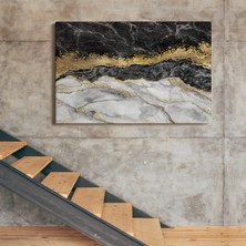 Dünyatablo Mermer Desenli ve Altun Tozu Detaylı Soyut Modern Kanvas Tablo ( Üç Parça   )