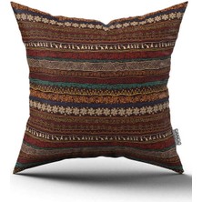 Cango Home Çift Taraflı Kahverengi Etnik Afrika Desenli Dijital Baskılı Kırlent KILIFI-CGH1261-CT