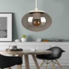 Begüsa Malta Tekli Avize Beyaz Füme Cam