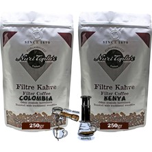 Nuri Toplar Filtre Kahveleri Kenya ve Colombia Yöresel Paket 2X250 gr