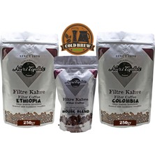 Nuri Toplar Filtre Kahve Ethiopia ve Colombia House Blend 3'lü Paket