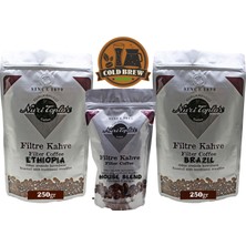 Nuri Toplar Filtre Kahve Ethiopia ve Brazil House Blend 3'lü Paket