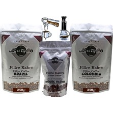 Nuri Toplar Filtre Kahve Brazil ve Colombia House Blend 3'lü Paket