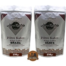 Nuri Toplar Filtre Kahveleri Kenya ve Brazil Yöresel Paket 2X250 gr