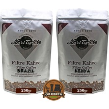 Nuri Toplar Filtre Kahveleri Kenya ve Brazil Yöresel Paket 2X250 gr