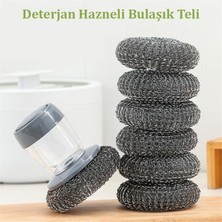 Technojet Deterjan Hazneli Sihirli Bulaşık Teli Paslanmaz Inox Pratik Temizleme Teli ve  1 Yedek Tel, Mutfak Banyo Lavabo Temizliği