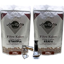 Nuri Toplar Filtre Kahveleri Kenya ve Ethiopia Yöresel Paket 2X250 gr