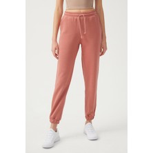 Los Ojos Kadın Gül Kurusu Paçası Lastikli Jogger Eşofman Altı Drawstring