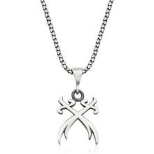 KENPAZAR  925 Ayar Gümüş Ikili Zülfikar Kılıcı Gümüş Kolye