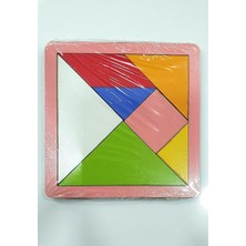 Zekice Renkli Ahşap Tangram Oyunu Çocuk Aktivite Oyunu