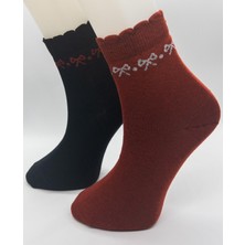 Ciho Socks 6 Çift Kadın Pamuklu Fiyonk Desen Yarım Konç Çorap