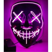 Vothoon Hallowen LED Işıklı Neon Maske 3 Modlu Parti Eğlence Maskesi