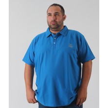 rood Büyük Beden Polo T-Shirt
