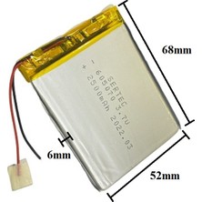 Sertec 605070 3.7V 2500 Mah Lityum Polimer Pil 1.5A (Drone Için Uygun Değildir)