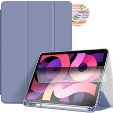 Fuchsia iPad 10.9 Uyumlu Kalemlikli Premium Standlı Katlanabilir Uyku Modu Özellikli 1-1 Mor Tablet Kılıfı