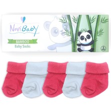 Novibaby 5'li Bambu Yenidoğan Bebek Çorabı I Coral I 0-6 Ay