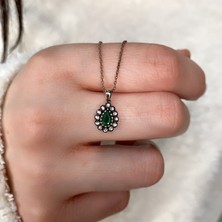 Kayra Mücevher Damla Zümrüt ve Elmas Kolye ELK07