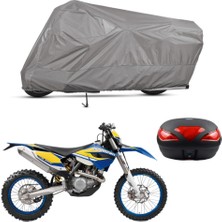 Teksin Husaberg Fe 501 Arka Çanta Uyumlu Motosiklet Brandası Motor Brandası (A+ Kalite)