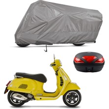 Teksin Vespa Gts 300 Arka Çanta Uyumlu Motosiklet Brandası Motor Brandası (A+ Kalite)