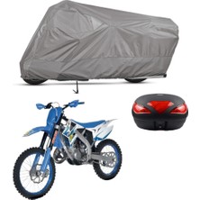 Teksin Tm Racing Mx 125 Arka Çanta Uyumlu Motosiklet Brandası Motor Brandası (A+ Kalite)