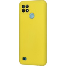 Newface Realme C21 Kılıf Nano Içi Kadife  Silikon - Sarı