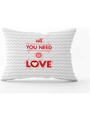 Cango Home Kırmızı Gri Modern Sevgililer Günü Temalı Dijital Baskılı Kırlent Kılıfı Cgh971-3550 Çift Tarafı Baskılı