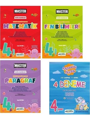 Okyanus Yayınları 4. Sınıf Master Matematik + Fen Bilimleri + Paragraf + Paket Deneme Seti (Ciltli)