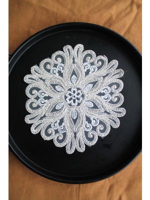 Emtory Home  6 Adet Fransız Tarzı Modern Gold Simli Madame Bardak Altlığı & Kokteyl Peçetesi