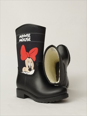 Sea & Blue Shoes Minnie Mouse Poz Veriyor Baskılı Peluşlu Su Geçirmeyen Kız Çocuk Yağmur Çizmesi