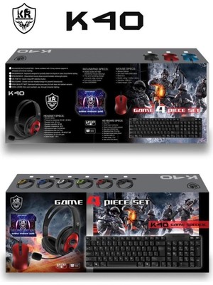 Pazariz K40 Oyuncu Kulaklık Klavye Mouse ve Ped Takım Gaming Set