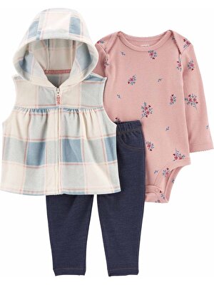 Carter's Kız Bebek Yelekli Set 3'lü Paket
