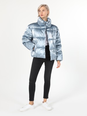 Colin's Regular Fit Şişme Cep Detaylı Mavi Kadın Mont