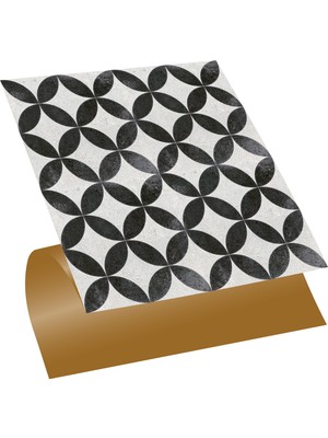 Tink Kendinden Yapışkanlı Yuvarlak Retro Desenli Pvc Karo 30X30 cm (4 Adet) 0,36 M2